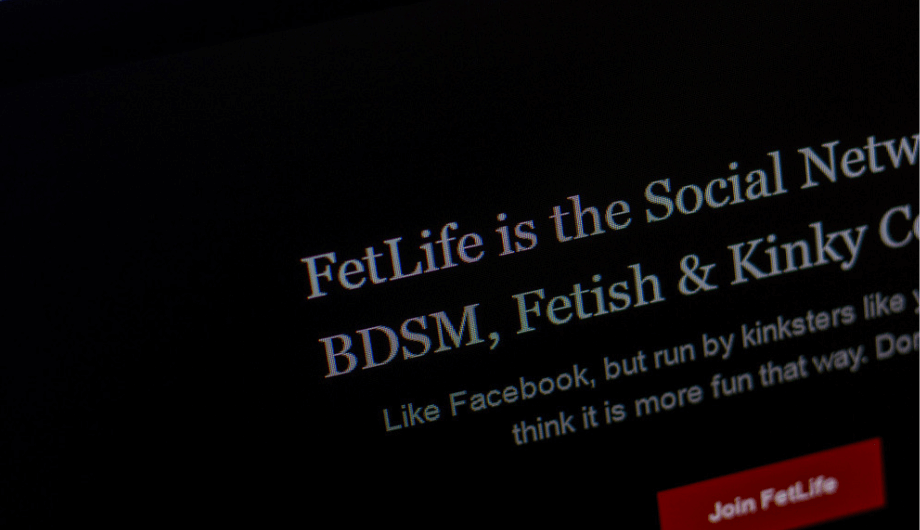 Homepage of FetLife website