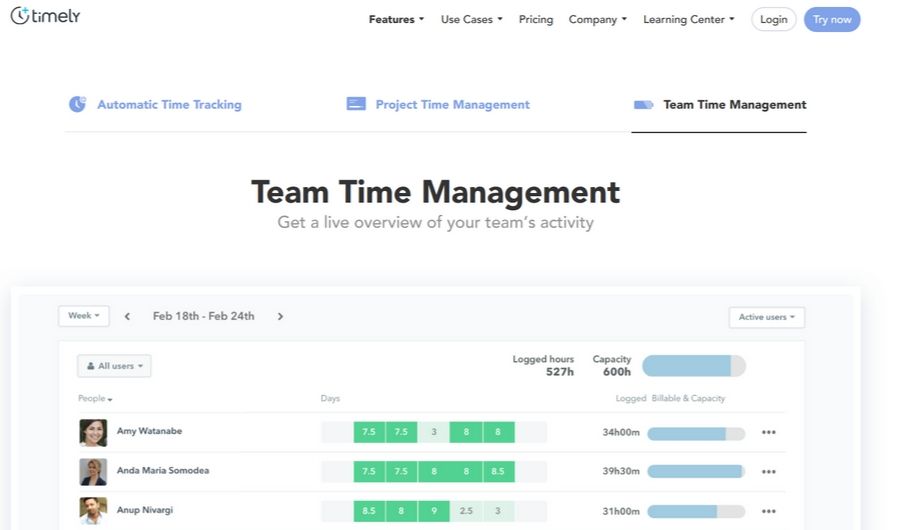 Timely time management app
